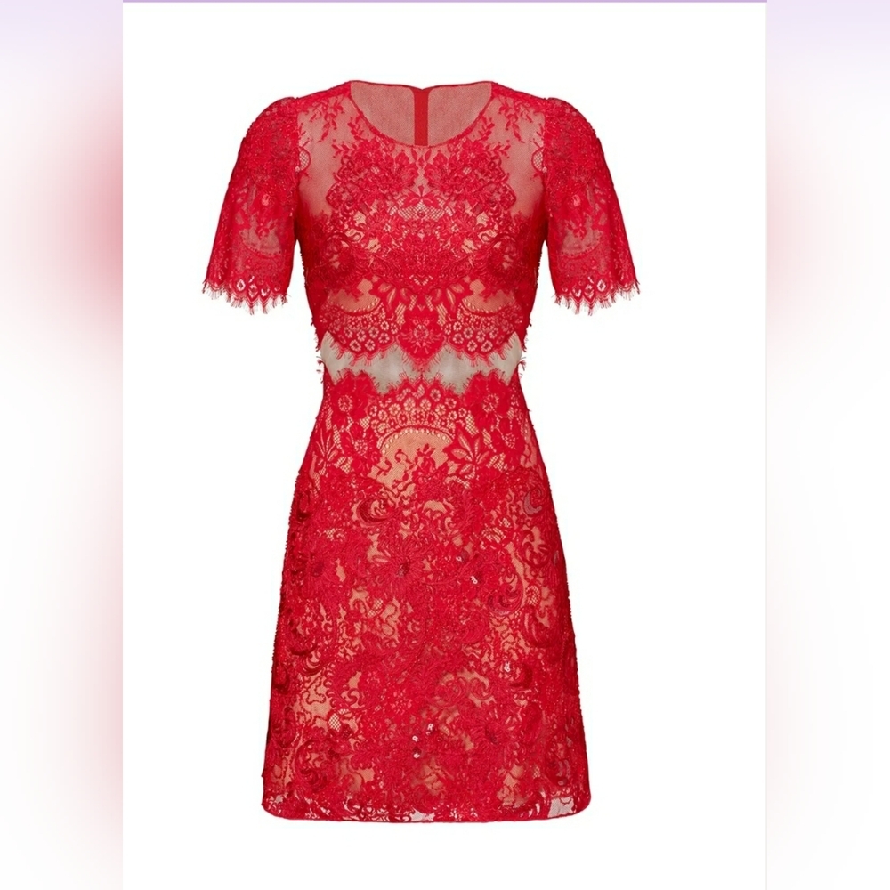 Marchesa Notte Red Diane Dress size 8